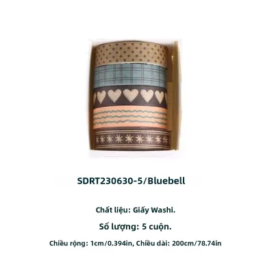 Bộ 5 Cuộn Băng Dính Washi Rừng Cây Hoa Nhiều Màu Sắc Cây Cối Dùng Trang Trí Sổ Tay Thủ Công DIY