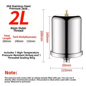 CHUANGXINZHE | 304 Stainless Steel Pressure Cold and Hot Water Self-Priming Booster Pump