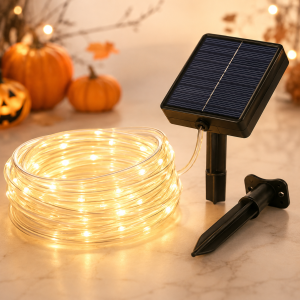 2pcs Solar LED Tube Rope Lights 8 Flashing Modes 7M-22M 50-200LED 6 Colors for Garden Patio Christmas Party Decor