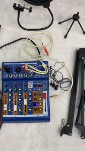 Combo Livestream-Thu âm Mixer F4 Pro có Bluetooth 16 chế độ Reverb và Mic thu âm 48V Chính hãng K320tặng đủ Phụ Kiện