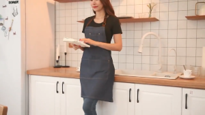 ผ้ากันเปื้อนทำอาหาร กันน้ำ ใส่ในร้านร้านกาแฟ กันน้ํามัน กันน้ํา ผ้ากันเปื้อนผ้าใบกันน้ําสําหรับผู้หญิงและผู้ชาย ผ้ากันเปื้อนครัวแบบปรับได้