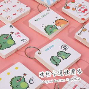 Mini Square Cute Dinosaur Ring Hook Notebooks Notepads Memo Book Stationery Goodies Birthday Theme Gift Present