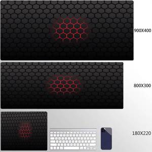 Bandai | Gaming Mousepads Mousepad Geometric Large Mouse Mat Big Desk Pads Non-Slip Rubber Hexagon Mouse Pad Big Keyboard Mats 90x40cm
