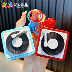 ZEEMIN retro phonograph recorder music box record machine couple confession mini decompression keychain pendant small gift