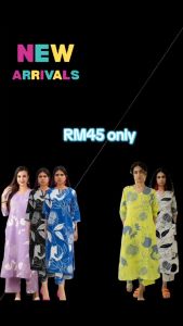 (Stok siap) pakaian kasual poli Rayon dicetak Kurti dan Palazzo untuk wanita (penghantaran dalam masa 3-5 hari)