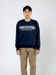 3Second Jaket Pria Crewneck Sweatshirt Regular Fit Fleece Threescnd Style OL-C100425