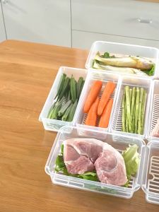 Fridge Freezer Storage Containers / Fridge Storage Organizer / Food Storage Box With Removeable Draining Tray
