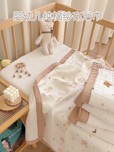 Khăn tắm vải xô cotton dùng cho bé làm chăn đắp Khăn quấn bé vải xô cotton mềm mại