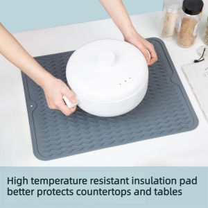 Heat Resistant Silicone Drying Mat Large Nordic Style Non Slip Kitchen Countertop Dish Drainer