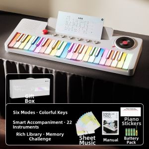 TAODUDU | keyboard piano Beginner Friendly Childrens Electronic Piano 37 Keys Rainbow