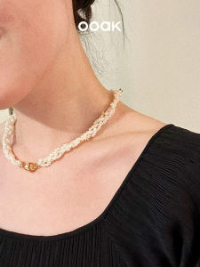 Retro Versatile Pearl Weaved Rose Necklace