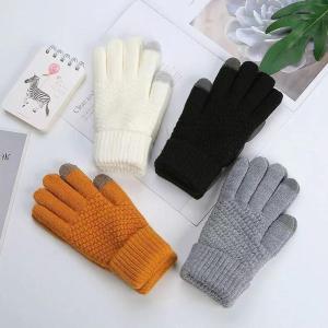 Winter Warm Knitted Gloves Mobile Phone Touch Screen Knitted Gloves Winter Thick Warm Outdoor Gloves For Men Women