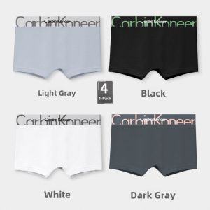 CarbinKoneer | CarbinKoneer Ladies Ice Silk Antibacterial Crotch Briefs Gift Box Mid Waist Sport Style Cotton Modal Elastic Fiber Underwear