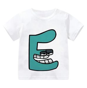 Bandai | Summer Casual Alphabet Lore T-Shirt for Kids Short-Sleeved Cartoon Anime Game Series Print Boys Clothing