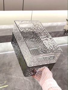 Bathroom Organizer Cosmetic Storage Box Stand Makeup Skincare Bottle Transparent Bathroom Large Big Capacity Stackable