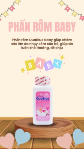 Phấn Rôm Cho Bé QuaBlue Baby 60g – Chống Rôm Sảy Dịu Da Hàng Xuất Khẩu Cao Cấp Dành Cho Trẻ