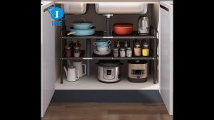 Kitchen Rack Under Sink Organizer Kitchen 2 tier Expandable Shelf Rack Adjustable Pans & Pots Rack