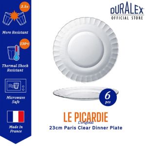 Duralex 2 Pcs / 6 Pcs Tempered Glass Le Picardie Paris Clear Dinner Plate / Soup Plate / Dessert Plate / Serving Bowl / Rice Bowl / Microwave Safe / Tableware / Dinnerware / Set Pinggan Mangkuk Kaca Duralex / Pinggan Makan Tahan Panas