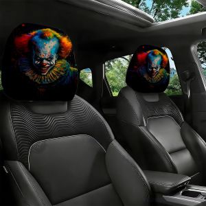 【Creepy Clown】Splatter Paint Print Car Headrest Cover Easy To Install Personalized Car Seat Headrest Cover