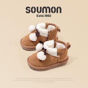 Princess Booties for Girls Thickened Fleece Winter Boots Anti-slip Wear-resistant Warm Boots Low Cut Korean Style Children Shoes