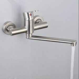 AZOS | 304 Stainless Steel Wall-Mounted Cold & Hot Water Faucet with Dual Holes