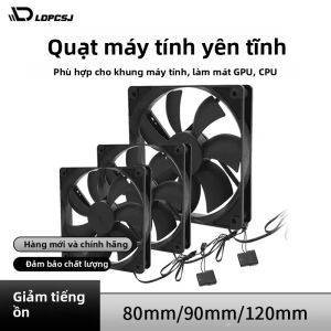 Quạt Máy Tính LDPCSJ Siêu Yên Tĩnh 8cm/9cm/12cm Quạt Case PC Êm Ái Cho GPU CPU Tản Nhiệt Làm Mát 7 Cánh Quạt 12V Với Giao Diện Nguồn 3PIN