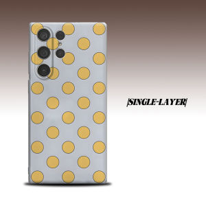 Yellow Polka Dot For Samsung Galaxy S26 S25 S24 A56 A36 Dual Layer Luxury Fashion Full Lens Protective Case