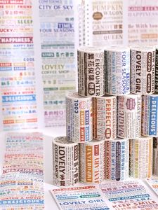 Ins Telado Theme Colourful/Plain English Text DIY Washi Tape/Handbook Sticker