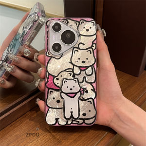 Pink Doggies Graffiti Feather Pattern Huawei Pura70Pro+ Phone Case Creative Cute Cartoon Design Anti-Fall Protection Cover for Women