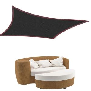 Black 10-needle Sunshade Fabric 2X3 Meters with 8 Elastic Ropes Anti-Ultraviolet Sunshade Net Pavilion Sunshade Canopy Outdoo