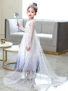 Girl Dress White Frozen Elsas Princess Dress Baby Childrens Birthday Gifts Clothing Aisha Long Skirt