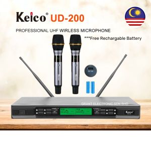 KEICO UD-200 UHF Wireless Microphone With Rechargable Battery