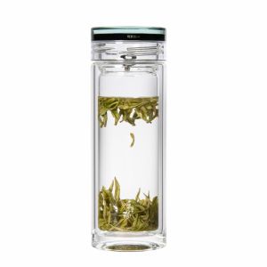 Portable Double Layered Mens Glass Cup High End Business Tea Cup Heat Resistant Anti Scalding Tea Water Cup by Qimingyuan