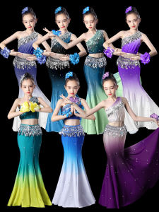 Childrens Dai Ethnic Dance Performance Costume Female Spring Art Exam Practice Skirt Stage Performance Dress