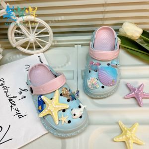 Girls Outdoor Anti-Slip Summer Sandals Casual Style Children Beach Swimming Clogs Comfortable Breathable EVA Flat Heel Shoes