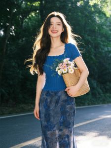 CHANGTONG | Bộ Đồ Hai Mảnh In Hoa Phong Cách Retro Nhẹ Nhàng