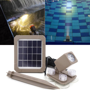 AquaHEX 60X Warm White LED Solar-Powered Underwater Spotlight for Pond Outdoor Garden Water Fountain Landscape