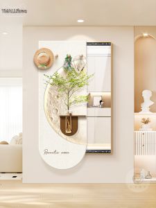 HAOJIUBUJIAN | Cream Style Hidden Full-length Mirror Wall Decor with Planter Shelf