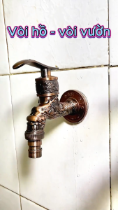 Vòi nước sân vườn tay gạt kiểu cổ Trung Hoa đầu rồng - vòi hồ tay gạt kiểu cổ Châu Âu