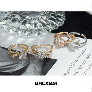 Elegant Romantic Anniversary Ring for Women Silver Plated Alloy Jewelry Fresh out New Fashion Korean Style Half Gemstone