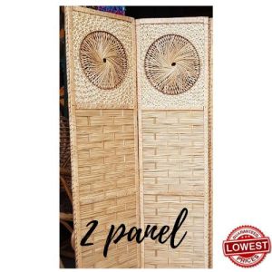 Bamboo Room Partition Wall Divider with Black Frame - Natural Texture - Foldable Design - Indoor Use - Decorative Screen