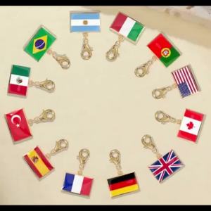 Skyrim | Flag Lobster Buckle Golden Pendant Stainless Steel Fashion National Flag Pendant DIY Figaro Chain Bracelet Jewelry
