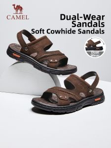 CAMEL | First-layer Calfskin Two-way Mens Sandals