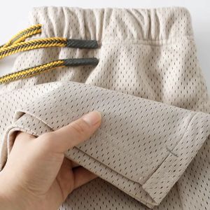 Quần Short Lưới Thoáng Khí Cỡ Lớn 300 Pound Phong Cách Mỹ Cổ Điển Cho Nam Mùa Hè Rộng Rãi Thời Trang Thể Thao Quần Năm Mảnh