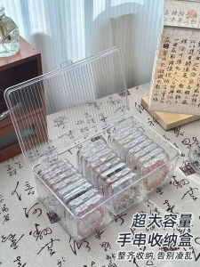 Large Capacity Acrylic Crystal Bracelet Necklace Jewelry Storage Box Transparent Hand Chain Storage Case Simple Design Desktop Organizer
