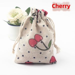 10 * 14cm Drawstring Cotton Pouch Print Jewelry Bag Silk Pouch Empty Perfume Bag Cloth Bag Small Gift Bag for Holiday Activities