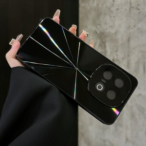 Iqoo13 Phone Case Laser Cd Pattern Electroplated Anti-slip Strip Full Lens Protection Mens Simple Creative High-grade Sensation Protective Cover