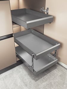 Dual Layer Spice Storage Basket for Deep Cabinets