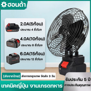 (รับประกัน 5 ปี)พัดลมแบตบล็อก 8นิ้ว พัดลมพกพา พัดลมไร้สาย พัดลมชาร์จแบต 30°ปรับมุ ความจุแบต 21V ใช้นานถึง 3-6 ชม ลมใหญ่ ลมแรง
