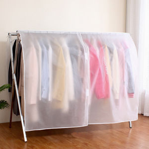 Simple Double Pole Floor Clothes Rack Clothes Cover Dust Cover Cover Cloth New New Arrival Plastic Transparent Dustcloth